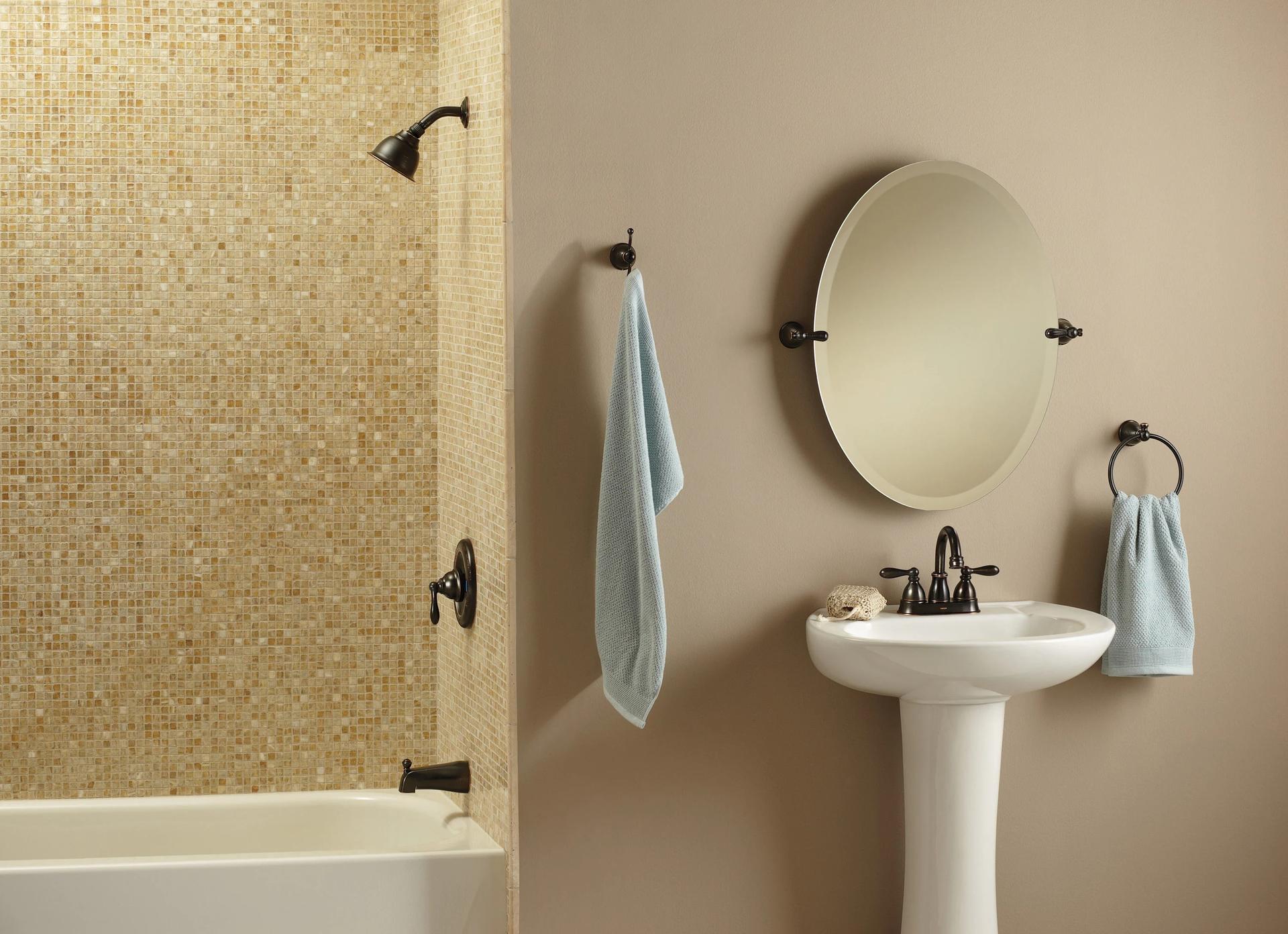 MOEN Caldwell 82496EPBRB Single Handle Tub and Shower Faucet in Mediterranean Bronze (Valve Included)