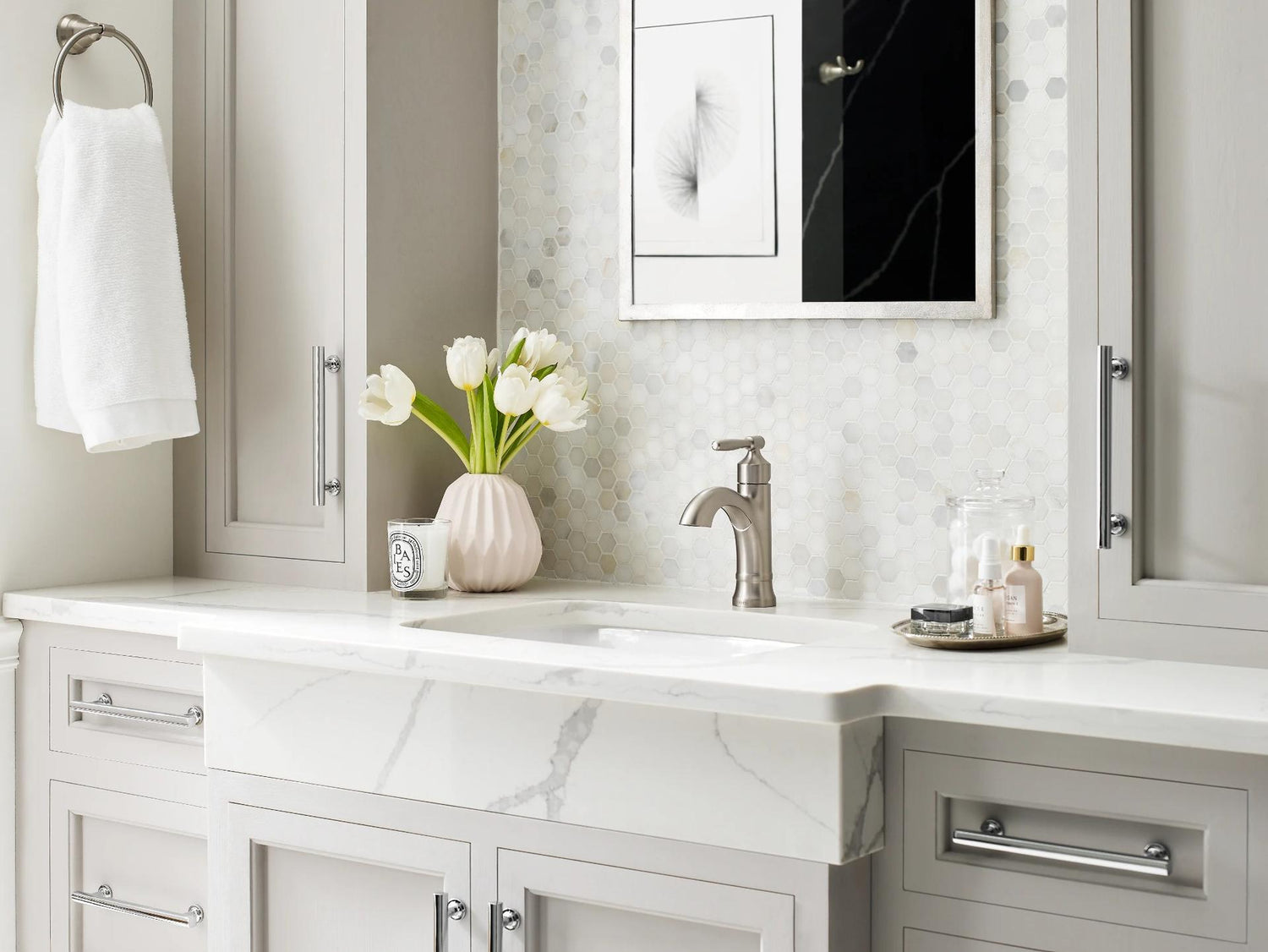 Moen 84970 Halle Single Handle High Arc Bathroom Faucet - Spot Resist Brushed Nickel