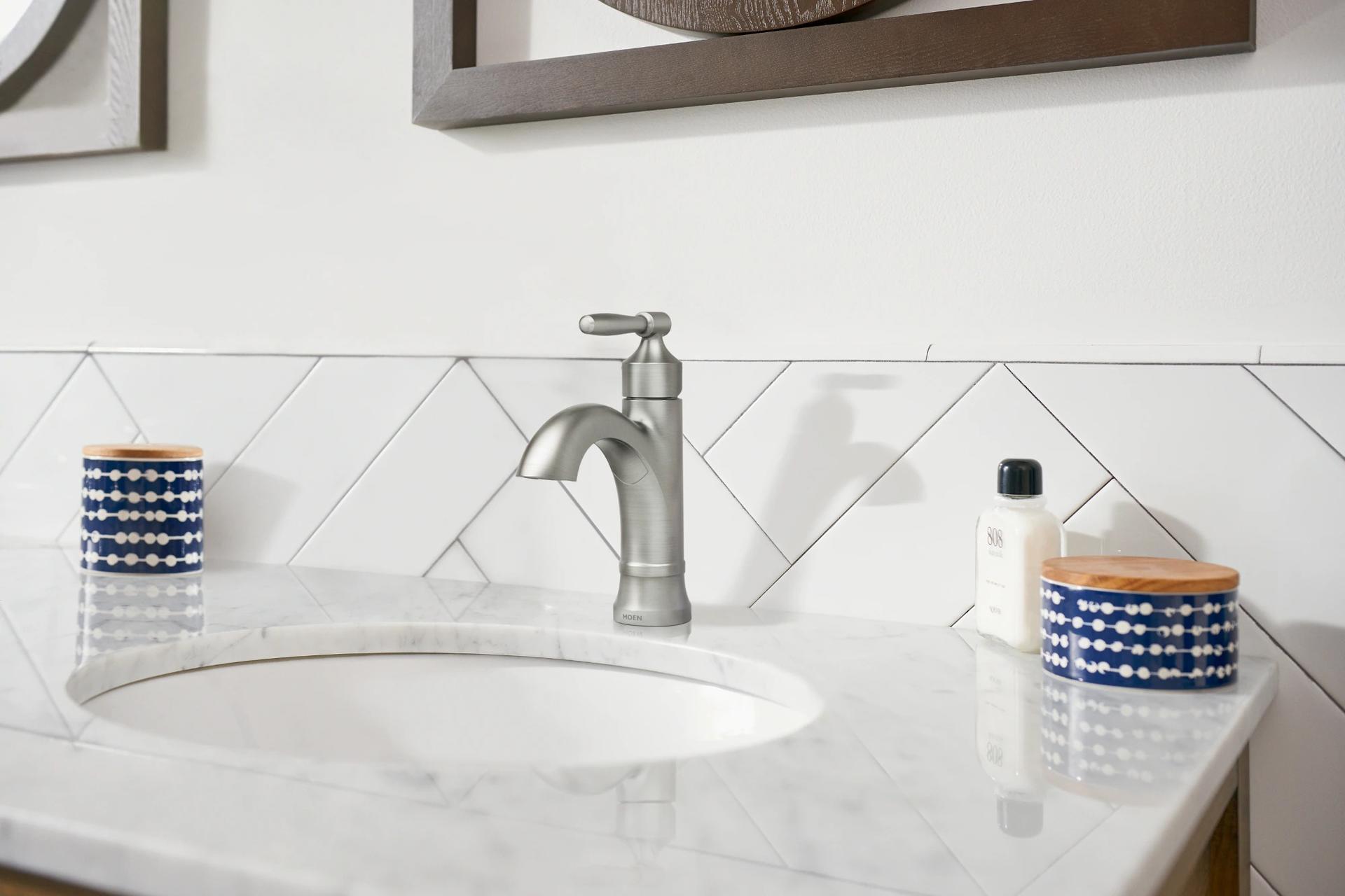 Moen 84970 Halle Single Handle High Arc Bathroom Faucet - Spot Resist Brushed Nickel