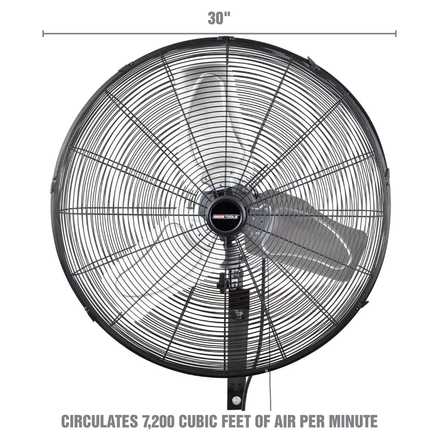 OEMTools 30" Oscillating Outdoor Wall Mount Fan, 7200 CFM,  Model: OEM24894 - Like New
