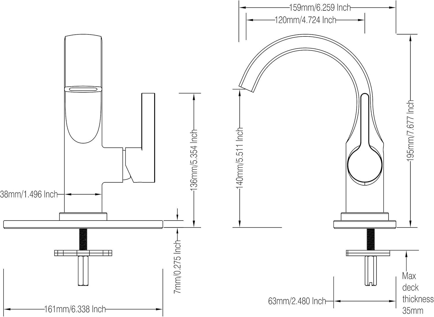 Solid Brass Widespread Bathroom Faucet with CUPC Water Lines and Drain - Like New