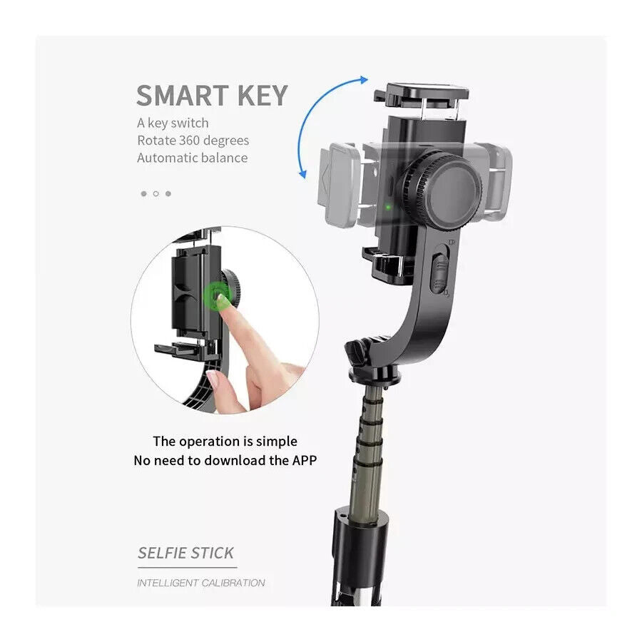 1- Axis Handheld Gimbal Stabilizer with Tripod & Bluetooth Remote for Smartphone
