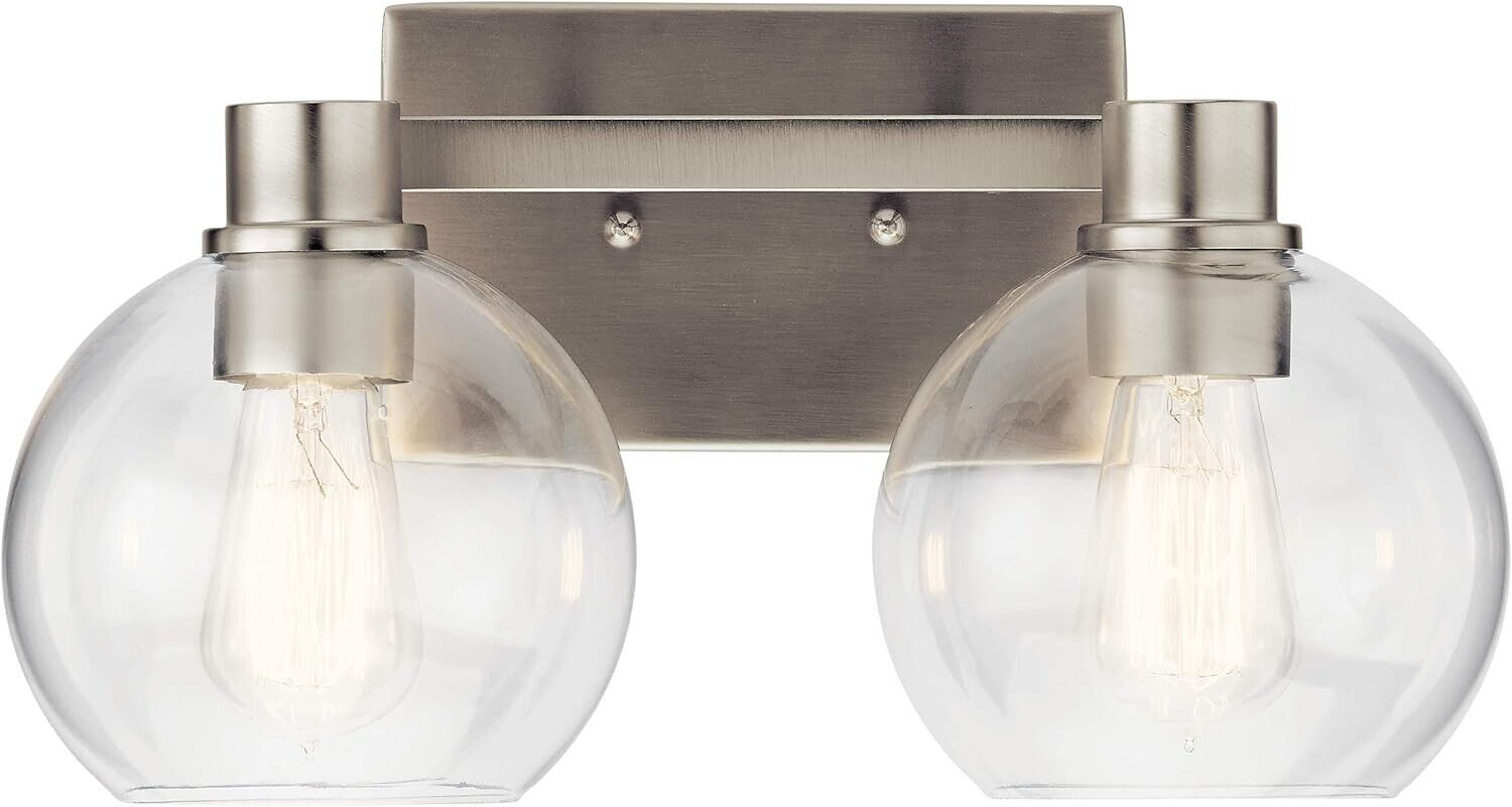 KICHLER Harmony 7.75 in. 2-Light Brushed Nickel Bathroom Vanity Light - Like New