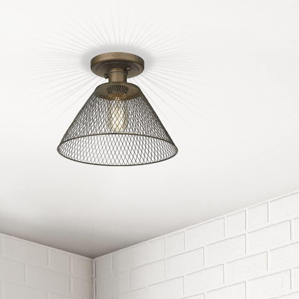 Golden Lighting 0304-SF Carver 10"W Semi-Flush Ceiling Fixture - Copper