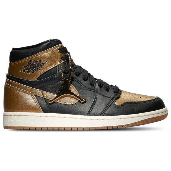 Left Side Only - Nike Air Jordan 1 Men’s Size 8.5 Black Metallic Gold - Like New