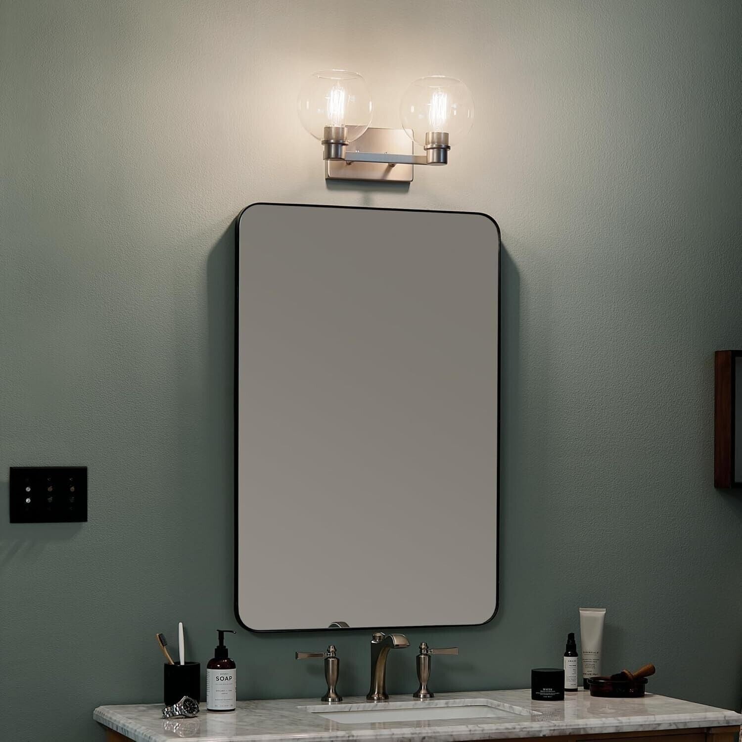 KICHLER Harmony 7.75 in. 2-Light Brushed Nickel Bathroom Vanity Light - Like New