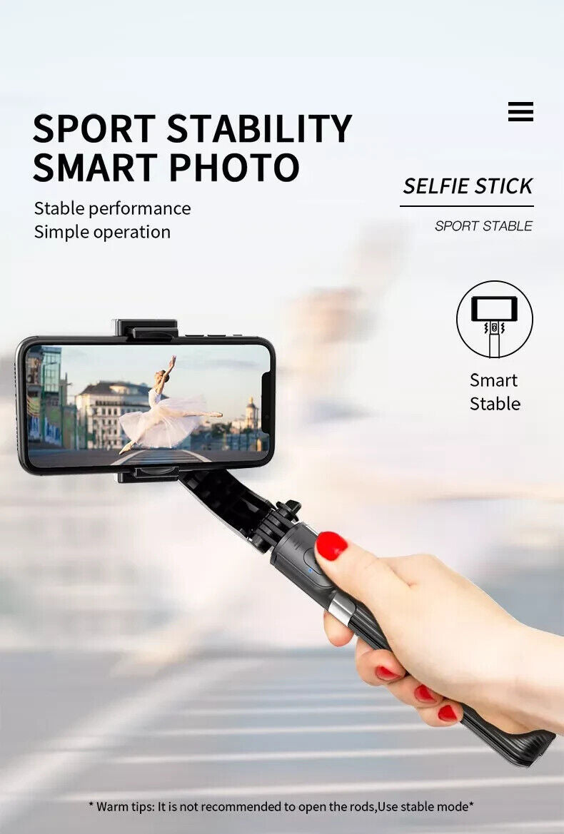 1- Axis Handheld Gimbal Stabilizer with Tripod & Bluetooth Remote for Smartphone