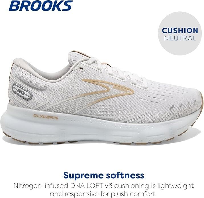 Left Side Only - Brooks Glycerin 20 Road Running Outdoor Sneaker, Khaki Size 9 - Like New