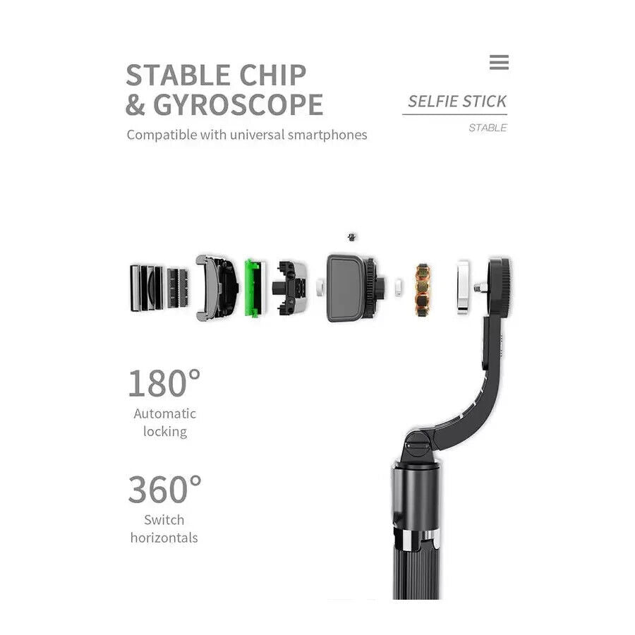 1- Axis Handheld Gimbal Stabilizer with Tripod & Bluetooth Remote for Smartphone
