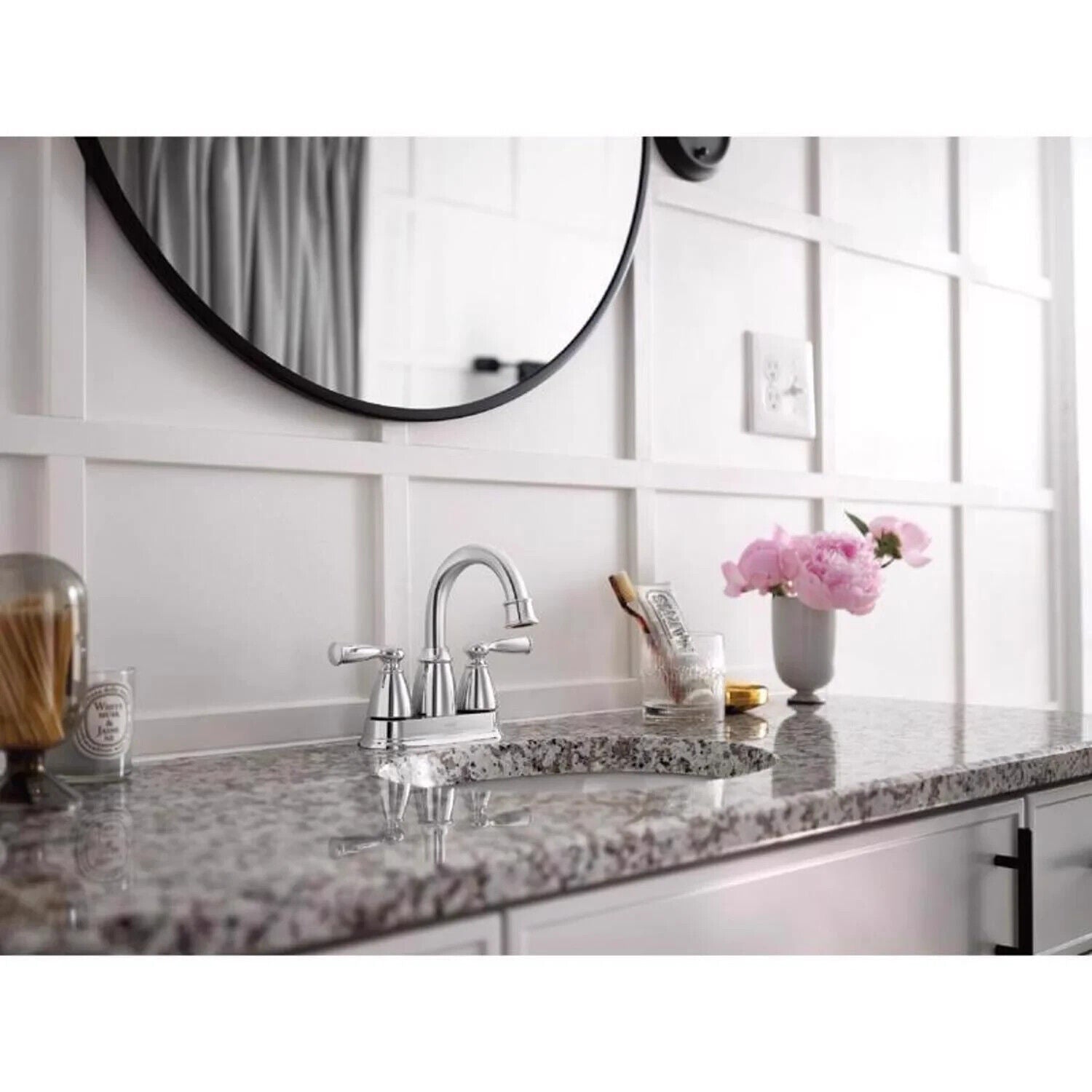 MOEN Banbury 84943 Centerset 2-Handle Bathroom Faucet in Chrome