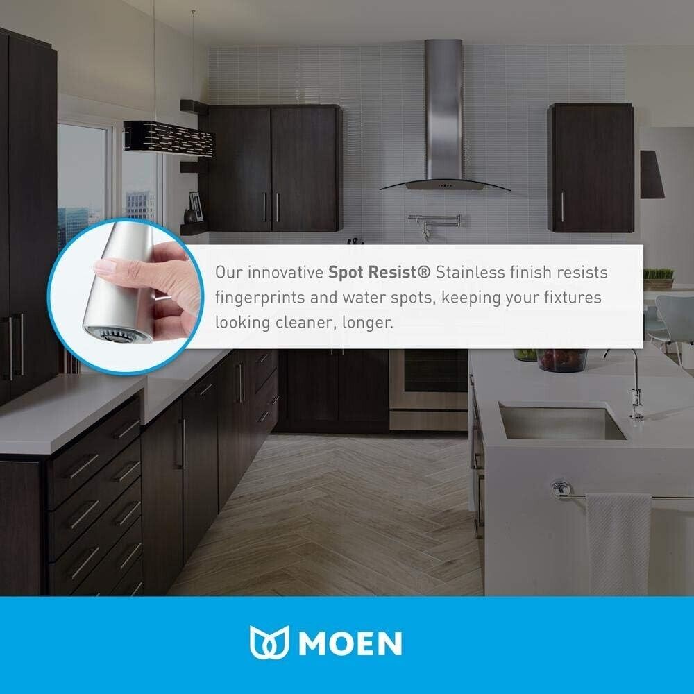 Moen Kitchen Faucet Single-Handle Side Sprayer Spot-Resistant Stainless