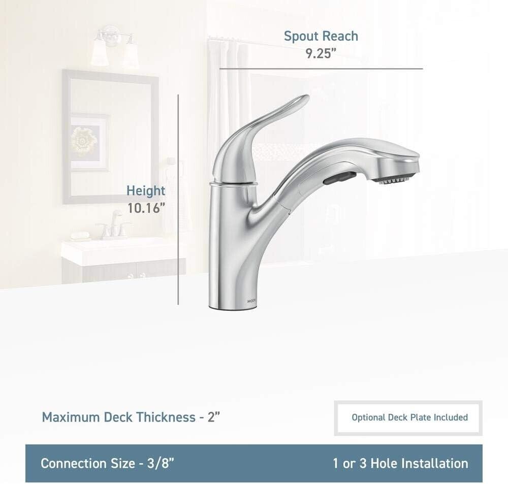 Moen Brecklyn 87557SRS Single-Handle Pull-Out Sprayer Kitchen Faucet with Power Clean in Spot Resist Stainless