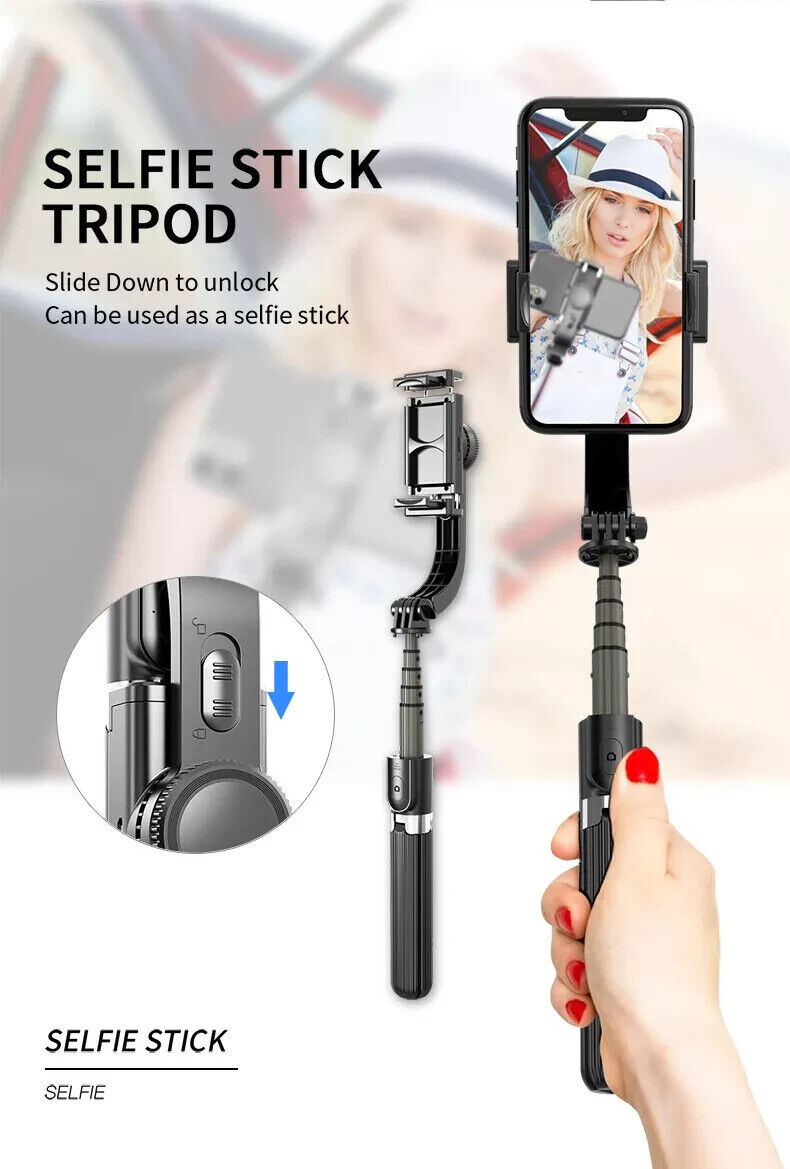 1- Axis Handheld Gimbal Stabilizer with Tripod & Bluetooth Remote for Smartphone