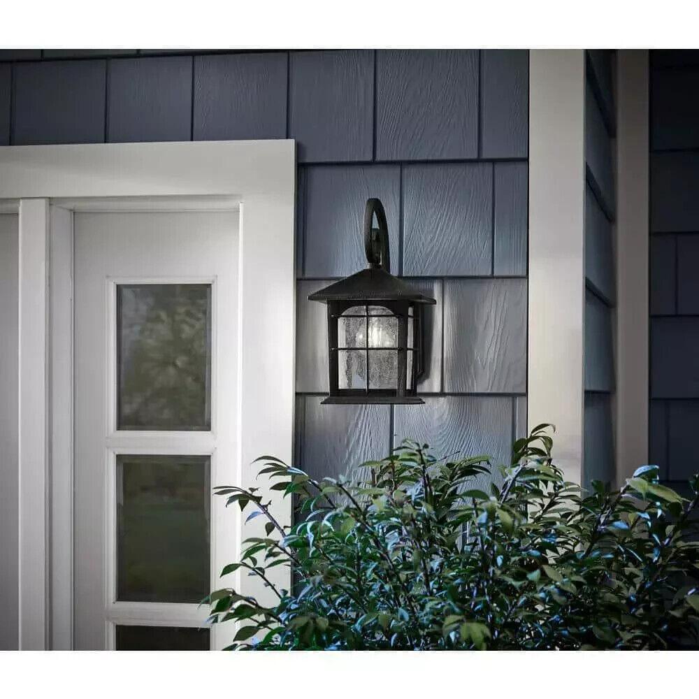 Home Decorators Outdoor Wall Lantern Sconce 12.75" Aged Iron 1-Light Hardwired - Like New