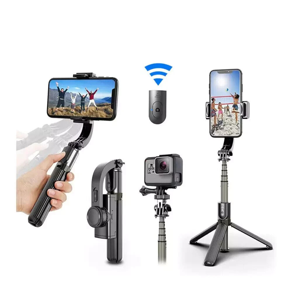 1- Axis Handheld Gimbal Stabilizer with Tripod & Bluetooth Remote for Smartphone
