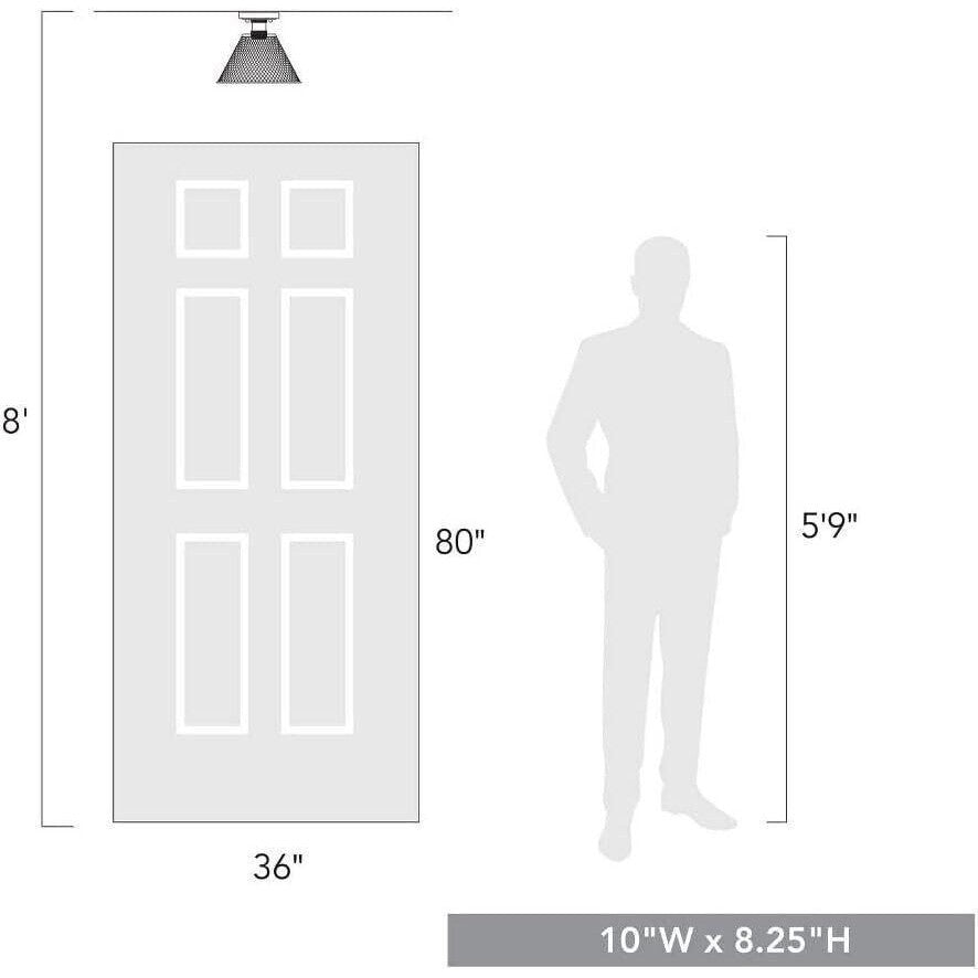 Golden Lighting 0304-SF Carver 10"W Semi-Flush Ceiling Fixture - Copper