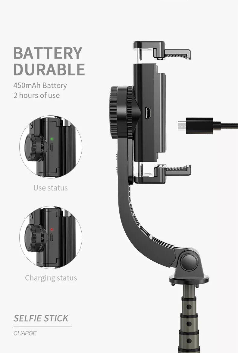 1- Axis Handheld Gimbal Stabilizer with Tripod & Bluetooth Remote for Smartphone