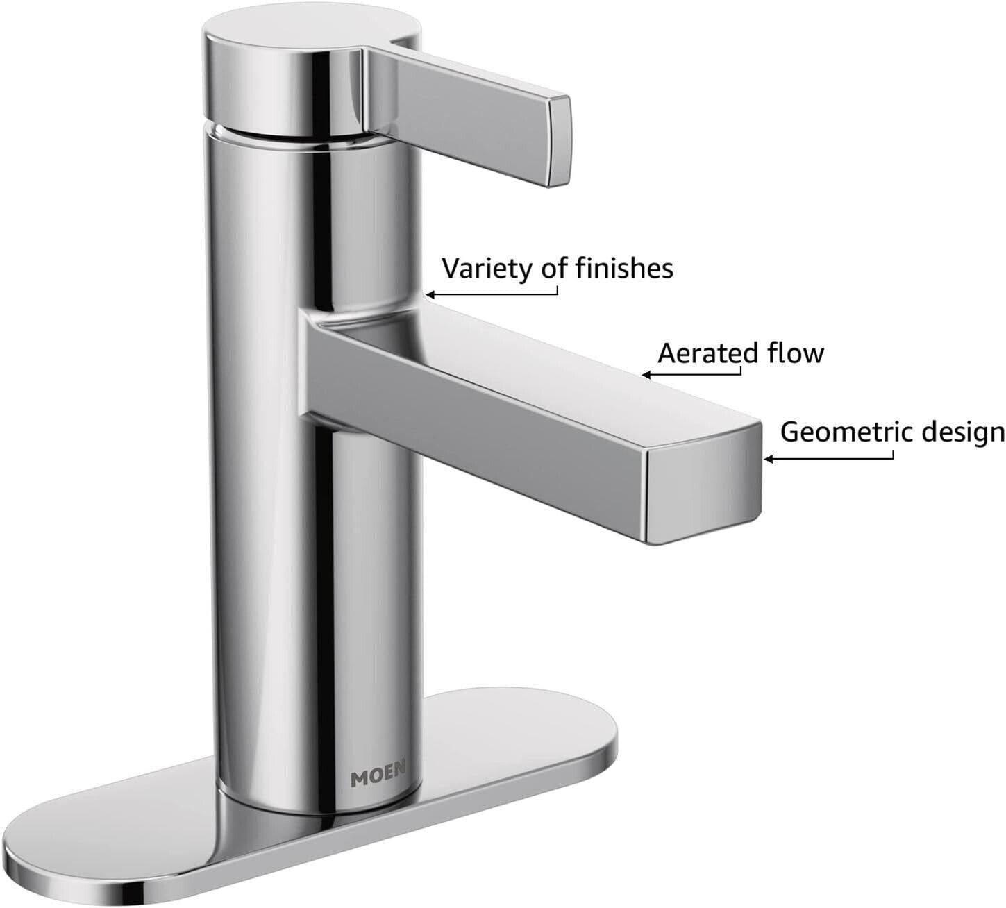 MOEN Beric 84774 Single Hole Single Handle Bathroom Faucet in Chrome