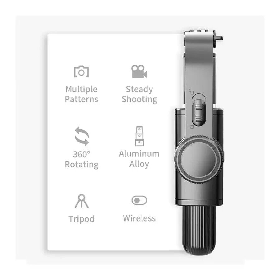 1- Axis Handheld Gimbal Stabilizer with Tripod & Bluetooth Remote for Smartphone