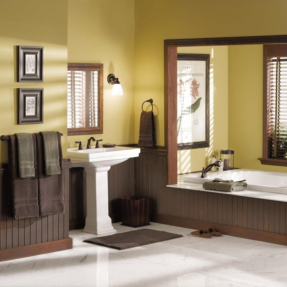 Moen T933 Brantford Chrome Two-Handle Low Arc Roman Tub Faucet Trim Deck Mount