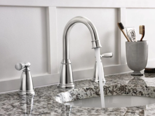 MOEN Banbury 84947 Widespread Double Handle High-Arc Bathroom Faucet in Chrome (Valve Included)