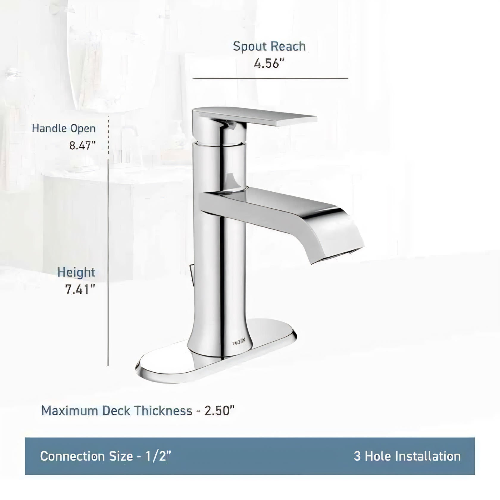 MOEN Genta WS84760SRN Single Handle Single Hole Bathroom Faucet in Brushed Nickel