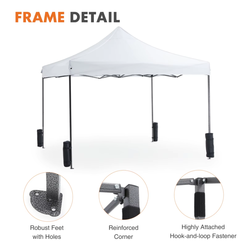 Pop-up Outdoor Canopy Tent, Sun Shelter, Easy Setup with Sand Bags, 10 Feet