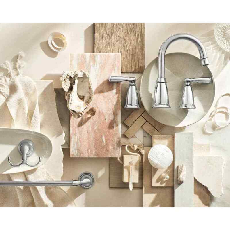 MOEN Banbury 84947 Widespread Double Handle High-Arc Bathroom Faucet in Chrome (Valve Included)