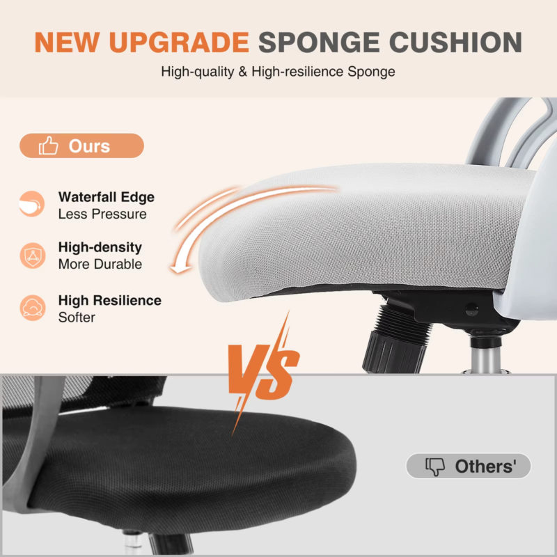 Ergonomic Mesh Office Desk Chair with Adjustable Height, Swivel & Rolling Wheels
