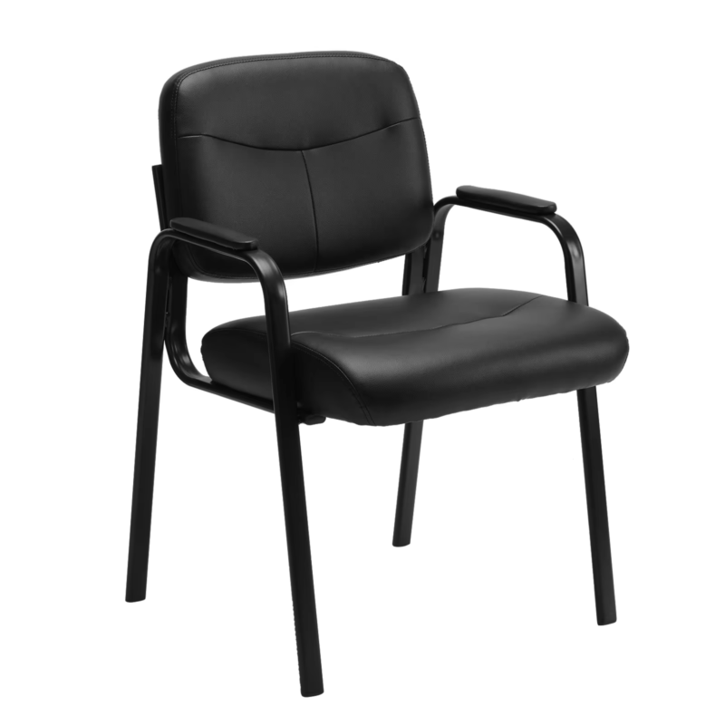 PU Leather Office Waiting Room Guest Chair, Metal Frame, Sponge Cushion Furniture