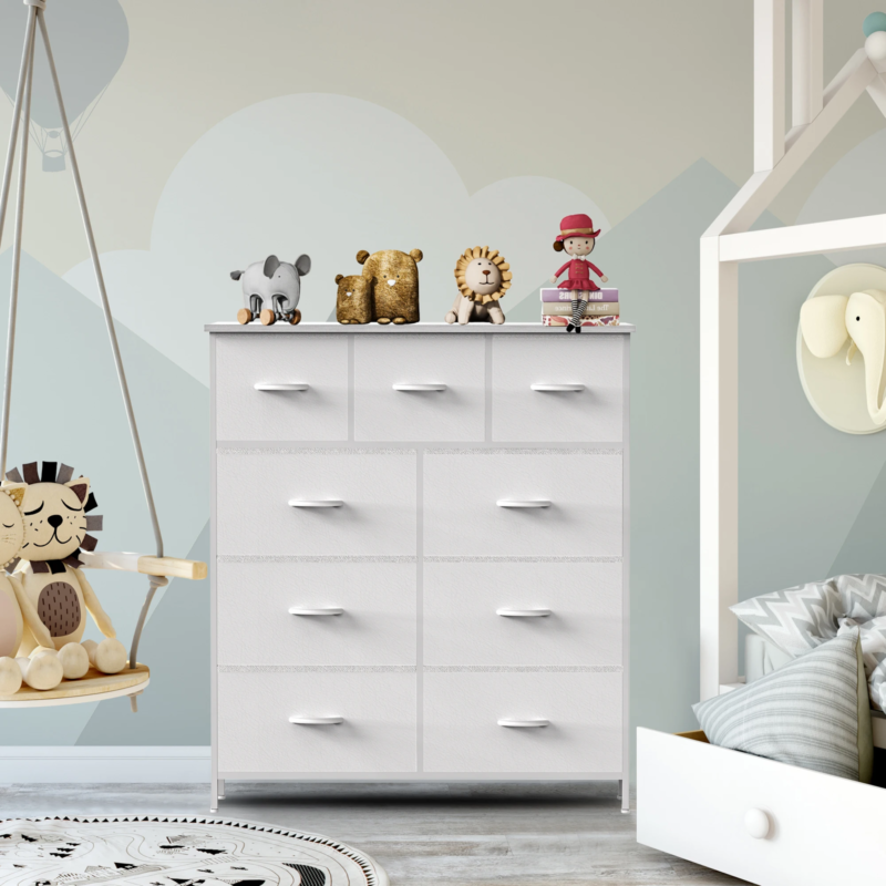 9-Drawer Fabric Chest Organizer for Clothes & Closet Storage Dresser for Bedroom