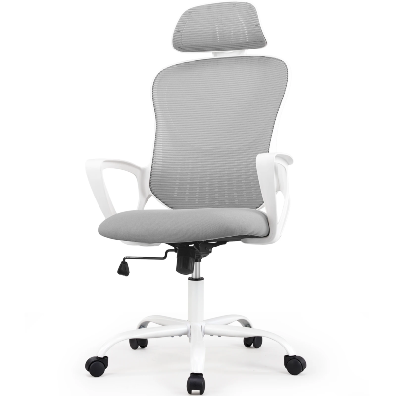 Ergonomic Mesh Rocking Gaming Chair with Fixed Armrest, Adjustable Headrest