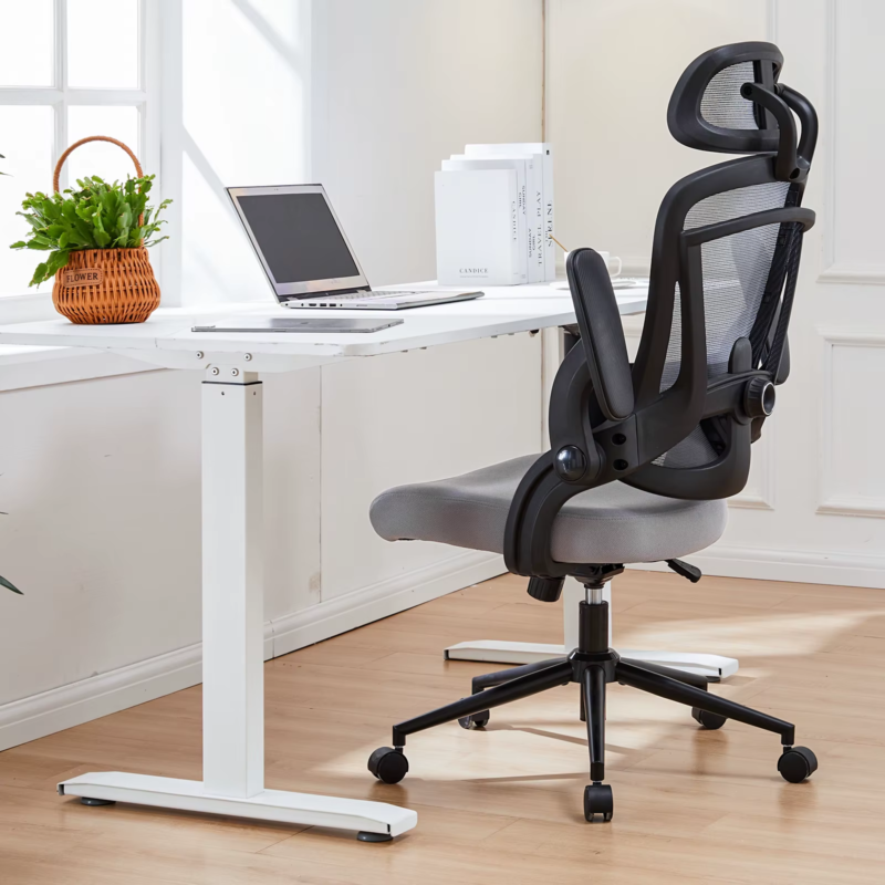 Ergonomic Mesh Office Chair, Adjustable Lumbar Support, 120° Tilt, Flip-Up Arms