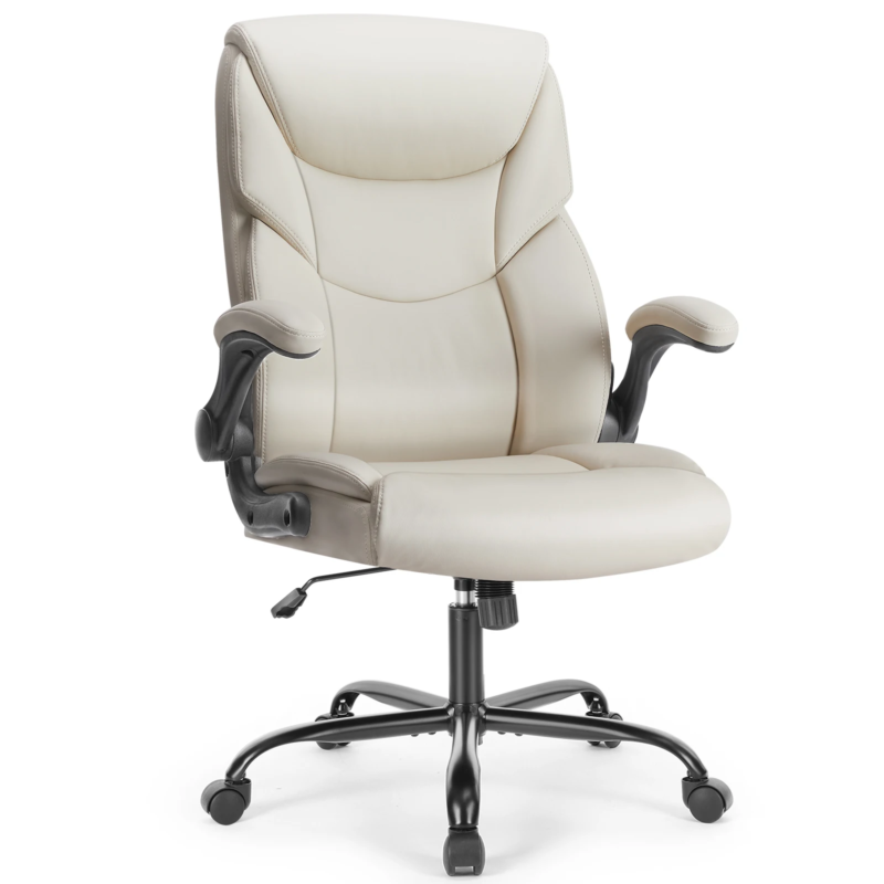 Ergonomic PU Leather Padded Armrest Rocking Gaming, Office Chair with Lumbar Support