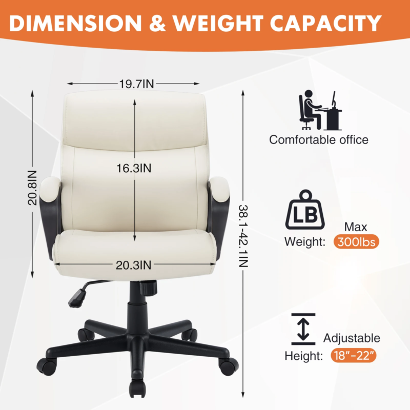 PU Leather Ergonomic Rocking Gaming Chair Adjustable Height with Lumbar Support