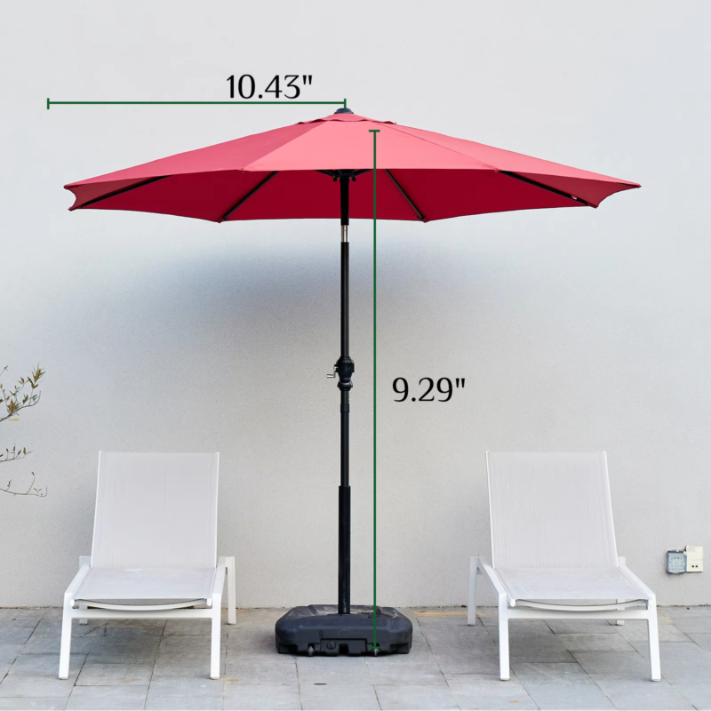 Outdoor Patio Umbrella, UV Protection, Sturdy Structure, All Weather for Backyard, Beach