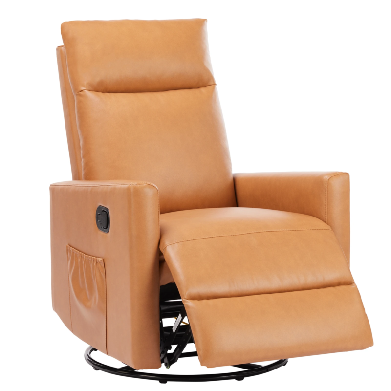 Rotating Rocking Recliner with Oversized Foot, Swivel, Glider Nursery Chair