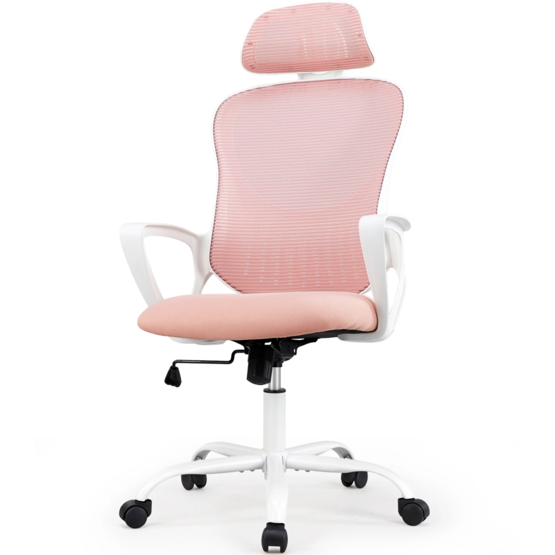 Ergonomic Mesh Rocking Gaming Chair with Fixed Armrest, Adjustable Headrest