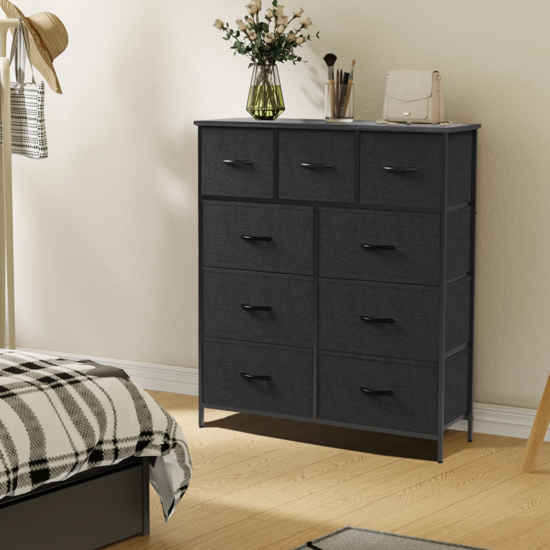 9-Drawer Fabric Chest Organizer for Clothes & Closet Storage Dresser for Bedroom