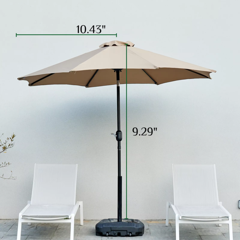 Outdoor Patio Umbrella, UV Protection, Sturdy Structure, All Weather for Backyard, Beach