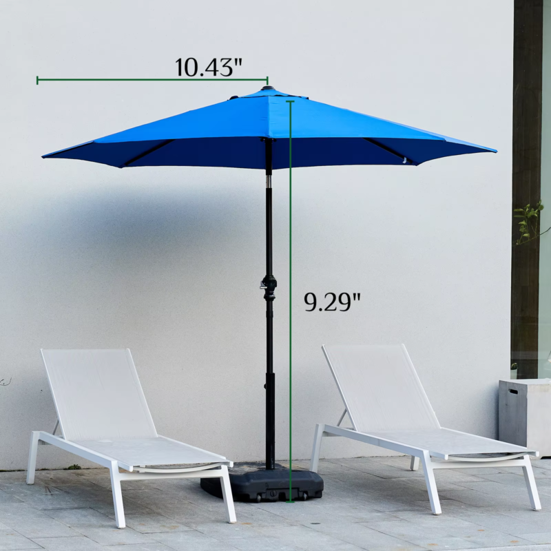 Outdoor Patio Umbrella, UV Protection, Sturdy Structure, All Weather for Backyard, Beach