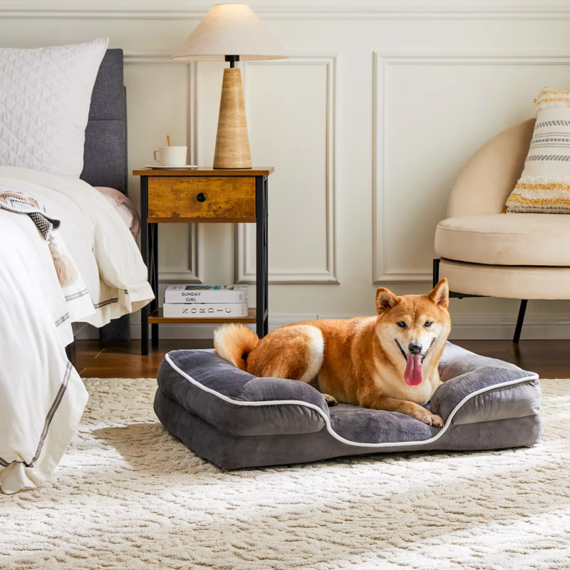 Orthopedic Dog Bed, Memory Foam Pet Bed for Small Dogs & Cats, Removable Cover