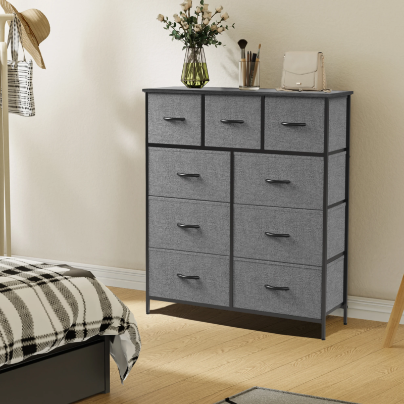 9-Drawer Fabric Chest Organizer for Clothes & Closet Storage Dresser for Bedroom