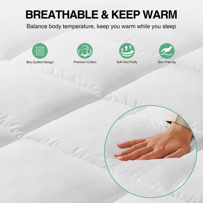 Twin Full Size Mattress Pad Cover, Extra Thick 5D Mattress Topper with Pillow Top