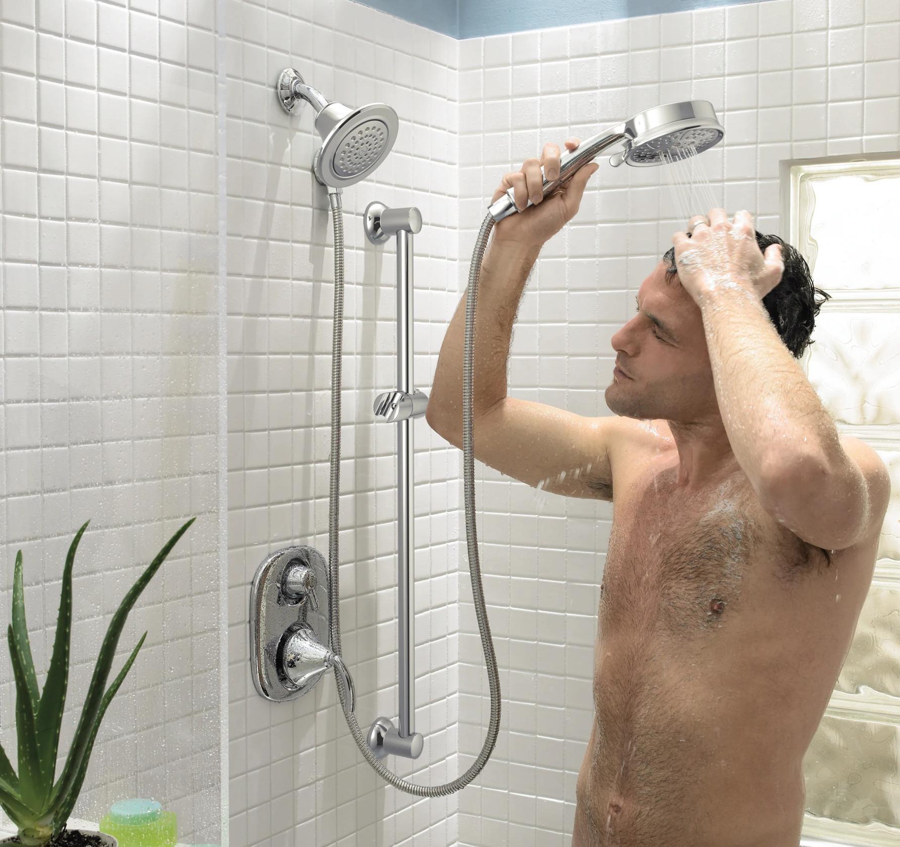 MOEN Eco-Performance 3667EP 4-Spray Handheld Showerhead with Slide Bar in Chrome