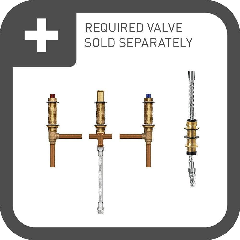 MOEN Voss T694ORB Two Handle High-Arc Roman Tub Faucet Trim Kit with Hand Shower in Oil Rubbed Bronze (Valve Not Included)