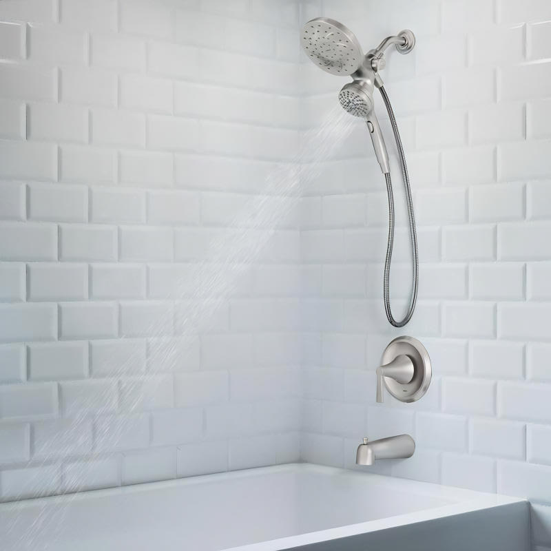 MOEN Mikah 82310SRN 1-Handle Tub & Shower Faucet in Spot Resist Brushed Nickel