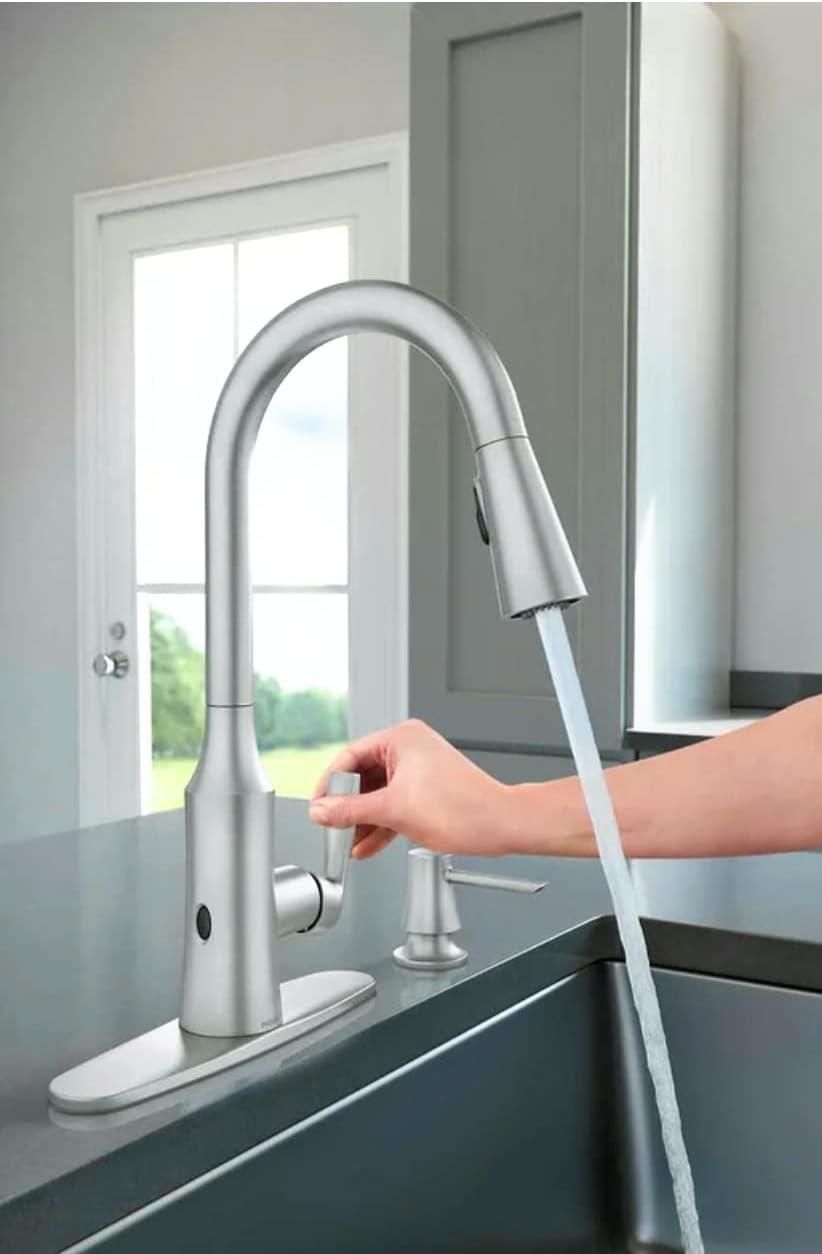 MOEN Wave 206877SRS Touchless Activation Pulldown Kitchen Faucet in Spot Resistance-Stainless Finish