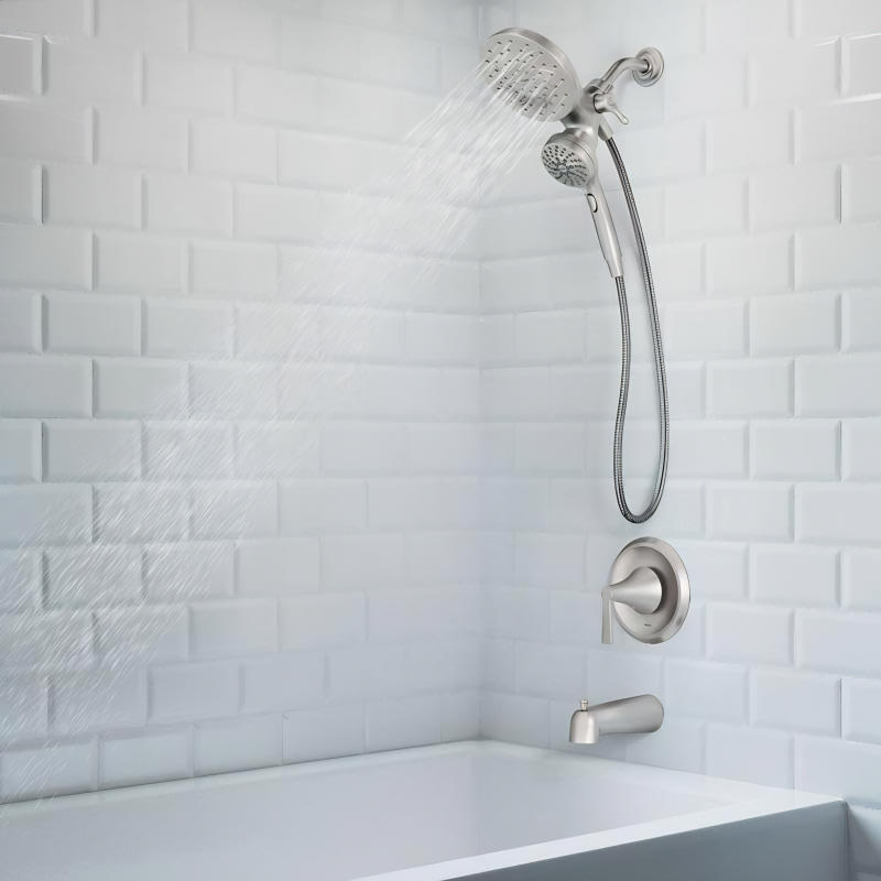 MOEN Mikah 82310SRN 1-Handle Tub & Shower Faucet in Spot Resist Brushed Nickel