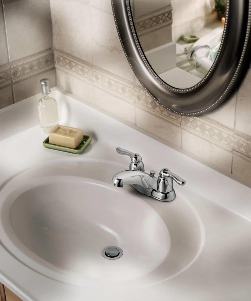 MOEN 8917 Double Handle Centerset Bathroom Faucet from the M-BITION Collection (Valve Included)